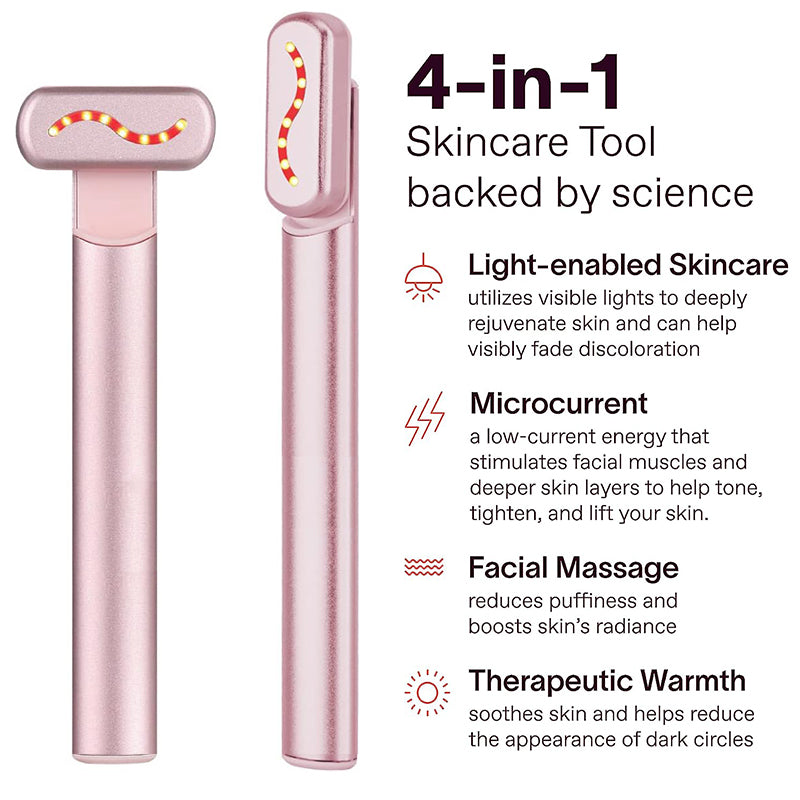 4-in-1 Red Light Therapy Skincare Wand - GeniePanda
