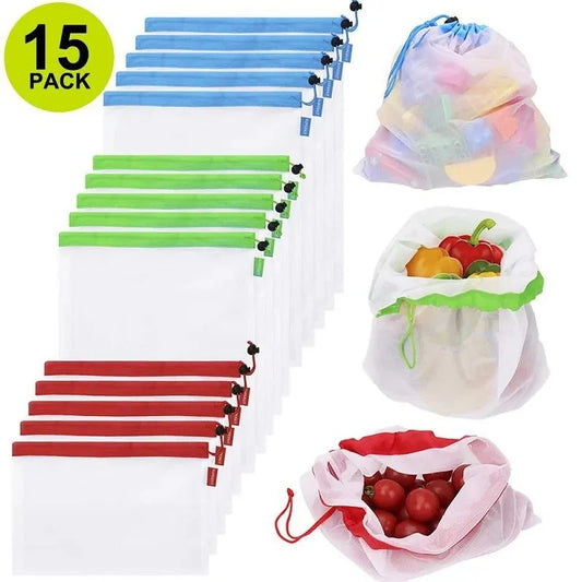 Reusable Eco-Friendly Mesh Produce Bags - GeniePanda
