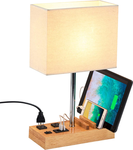 Desk Lamp with USB Ports and Phone Stands - GeniePanda