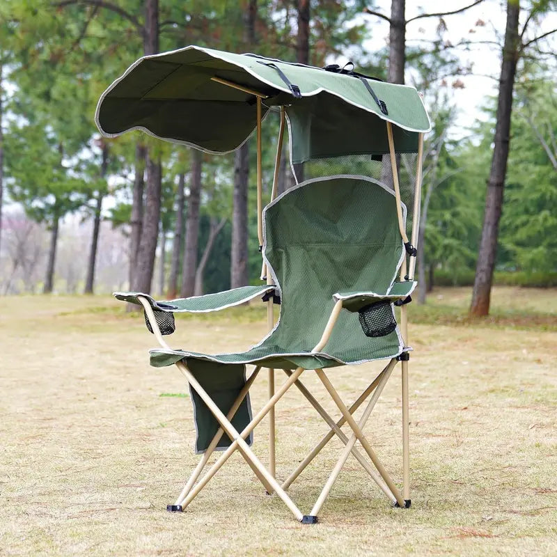 Camping Chair with Foldable Sunshade