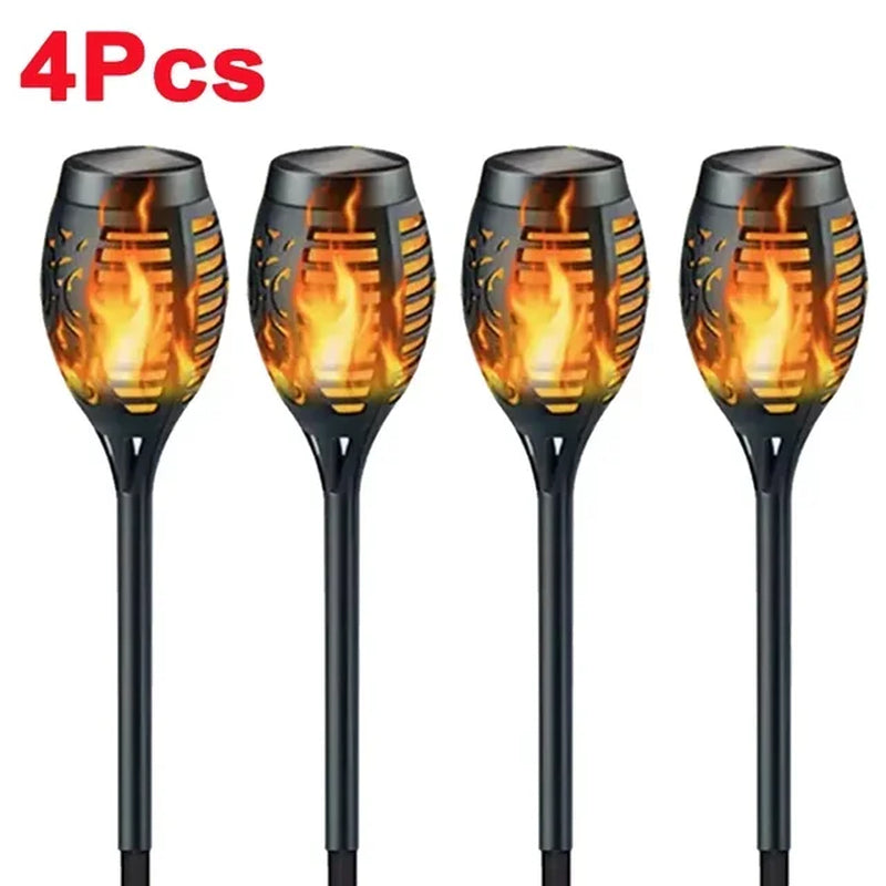 1/2/4/6/8/10Pcs Solar Flame Torch Light Flickering Light Waterproof Garden Decoration Outdoor Lawn Path Yard Patio Floor Lamp