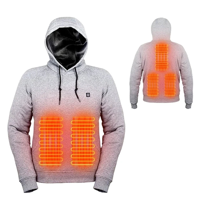 Women Outdoor Electric USB Heating Sweaters Hoodies Men Winter Warm Heated Clothes Charging Heat Jacket Sportswear