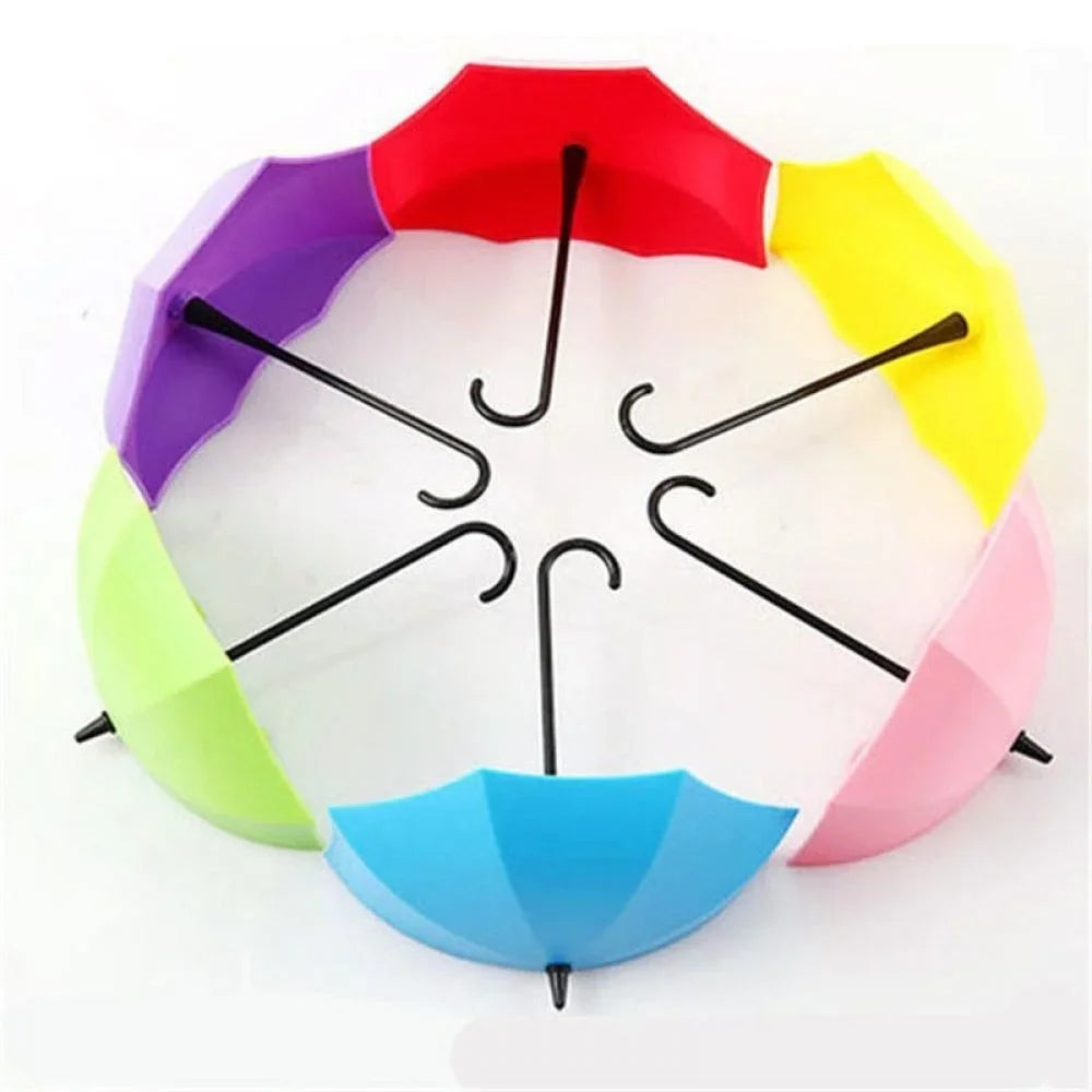 3Pcs Hooks Colorful Umbrella Wall Hook Key Hair Pin Holder Organizer Decorative