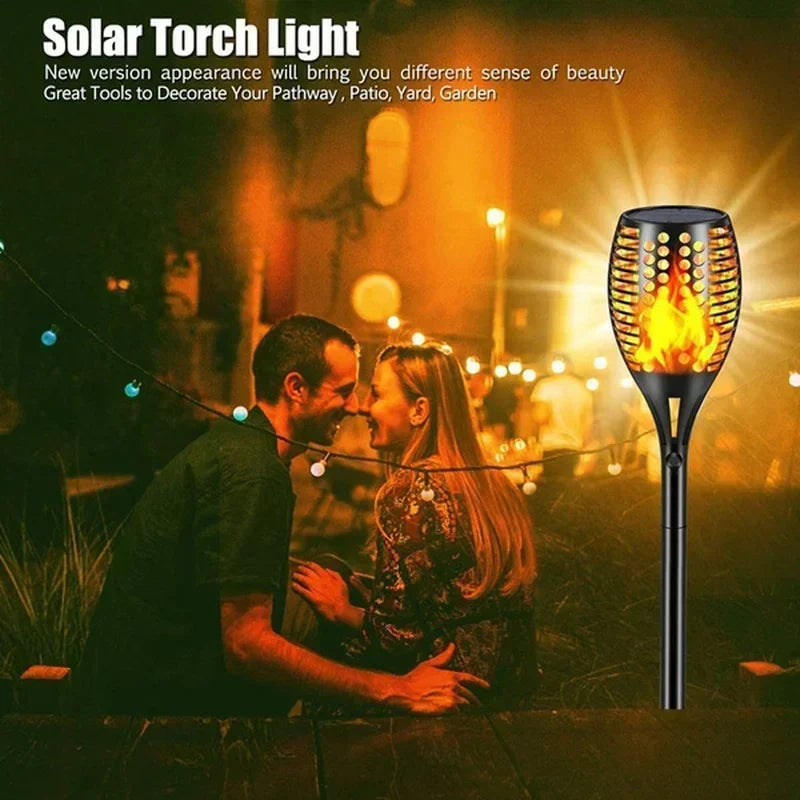 1/2/4/6/8/10Pcs Solar Flame Torch Light Flickering Light Waterproof Garden Decoration Outdoor Lawn Path Yard Patio Floor Lamp