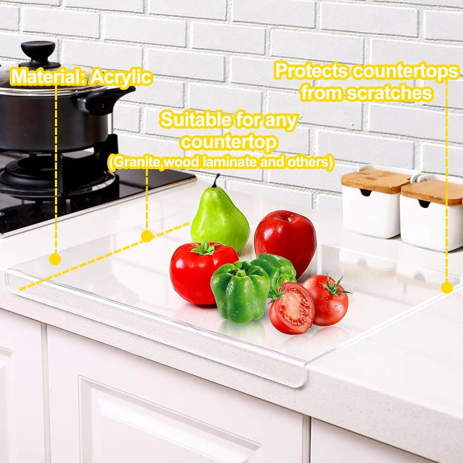 Acrylic anti-slip transparent cutting board 