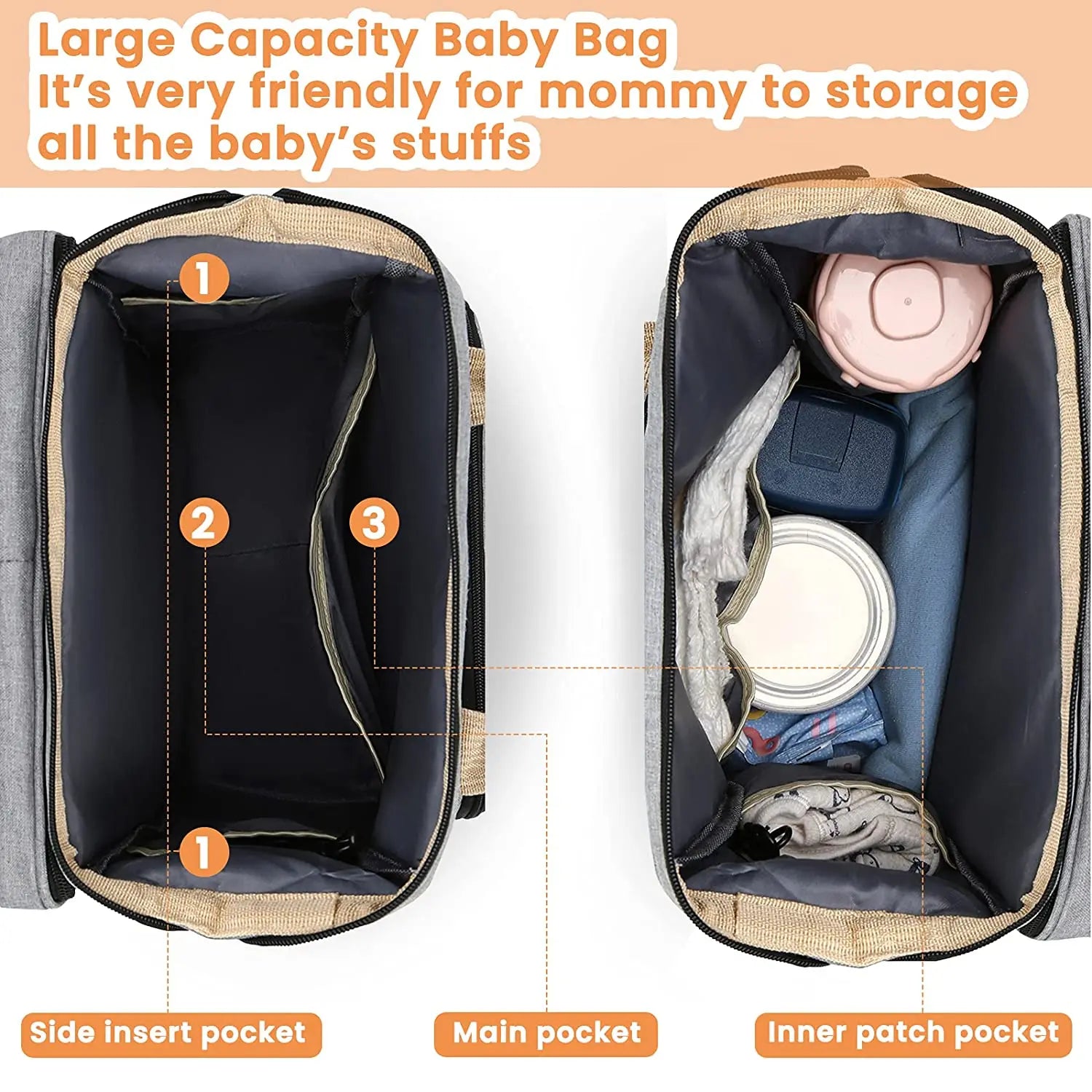 Baby Diaper Bag Backpack with Changing Table