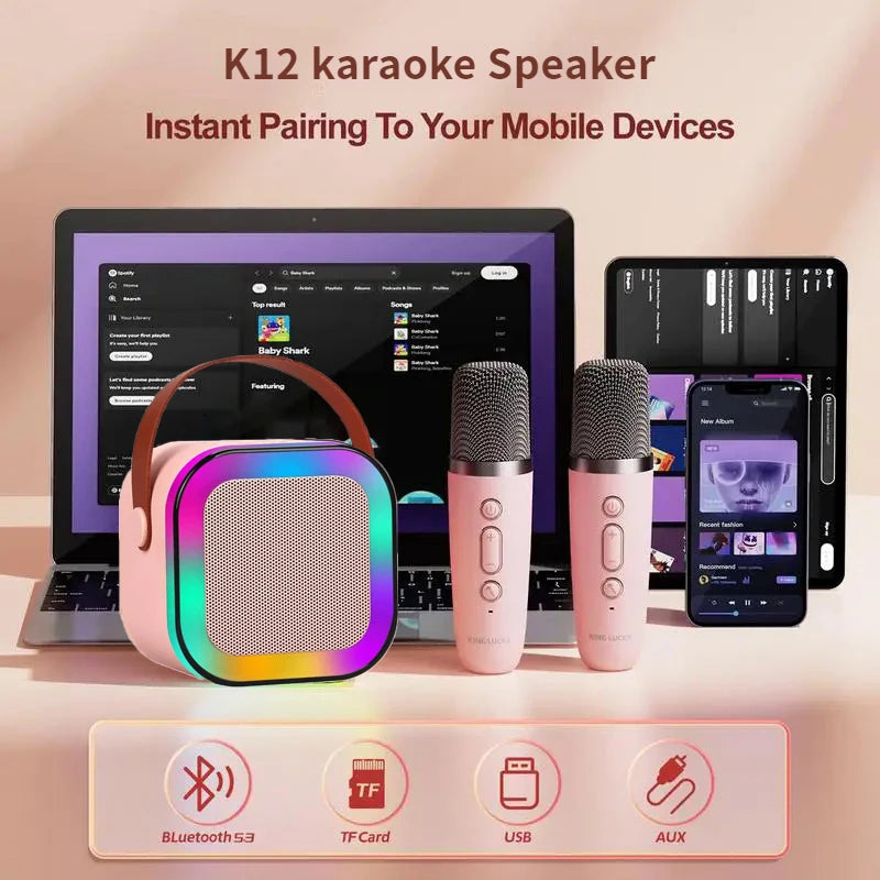 🎵Mini Karaoke Machine for Kids with Wireless Microphones