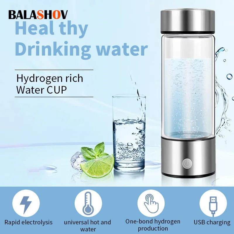 Portable Hydrogen Water Generator Alkaline Maker Rechargeable Water Ionizer Bottle Super Antioxidan Hydrogen-Rich Water Cup