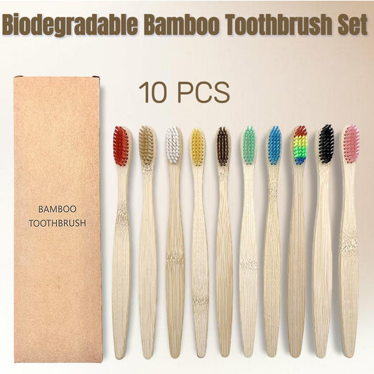 Biodegradable Bamboo Toothbrush Set