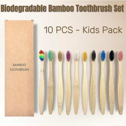 Biodegradable Bamboo Toothbrush Set