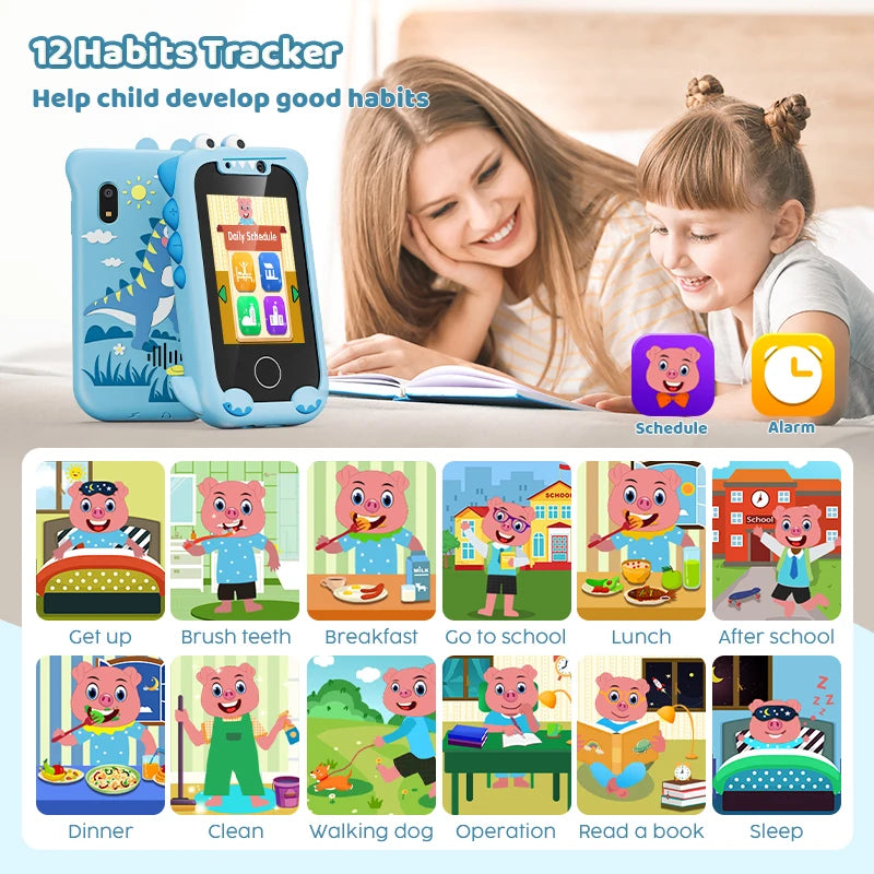 Kids Smart Phone Toys Children Learning Toy Camera HD IPS Touch Screen MP3 Music Player Educational Toy Boy Girl Birthday Gifts