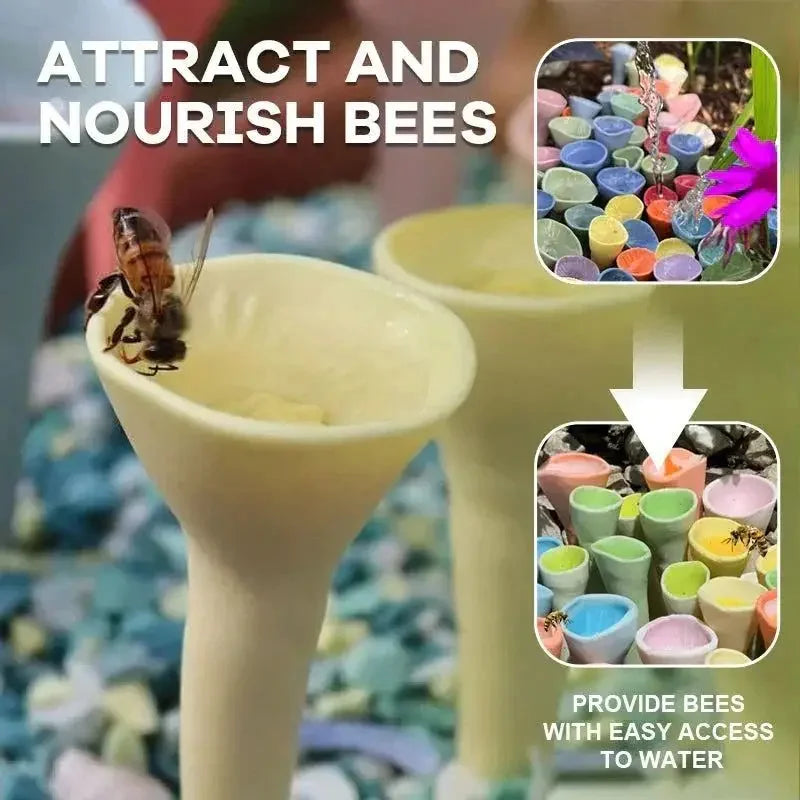 Bee Insect Drinking Cup Resin Flower Honeybee Water Dispenser Attracts and Nourishes Bee Water Dispenser Bee Keeping Tools