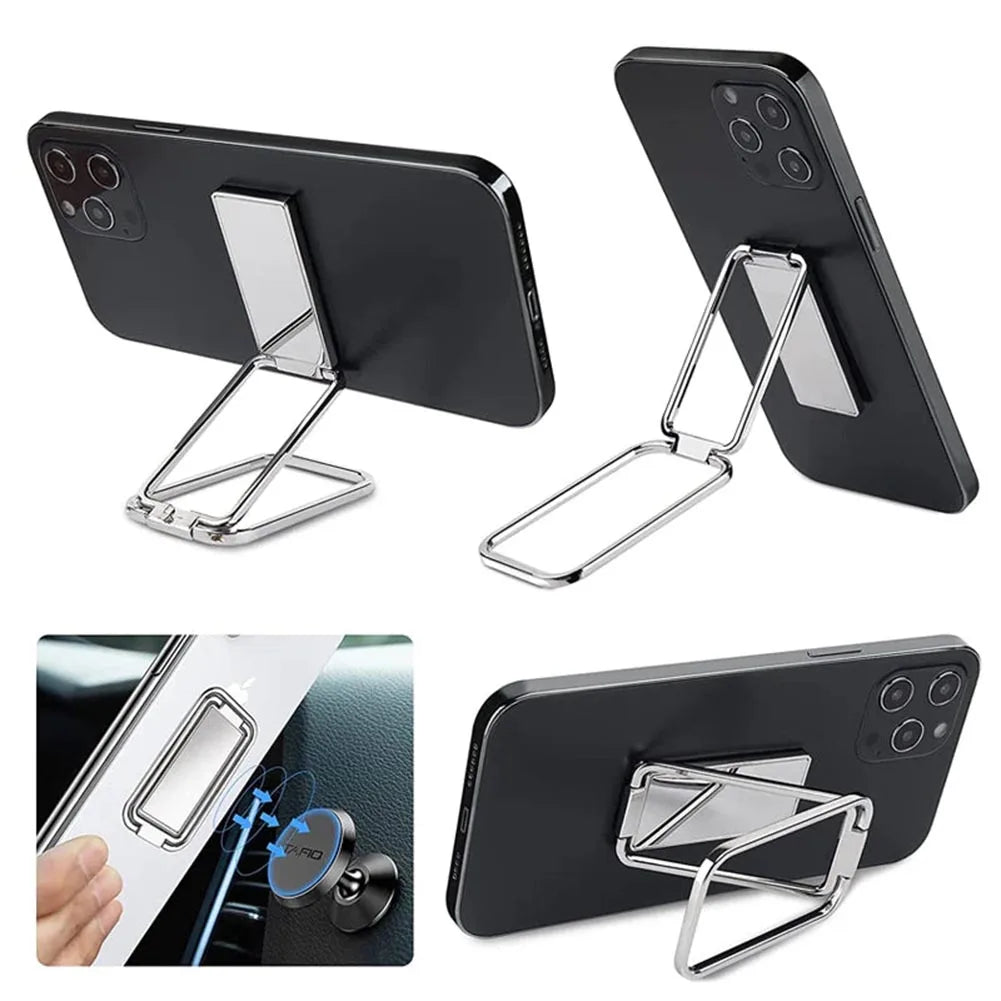 360° FlexPhone Stand: Magnetic Metal Holder for Desktop & Travel