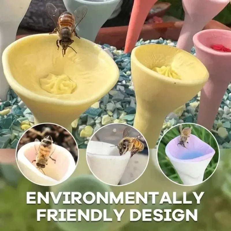 Bee Insect Drinking Cup Resin Flower Honeybee Water Dispenser Attracts and Nourishes Bee Water Dispenser Bee Keeping Tools