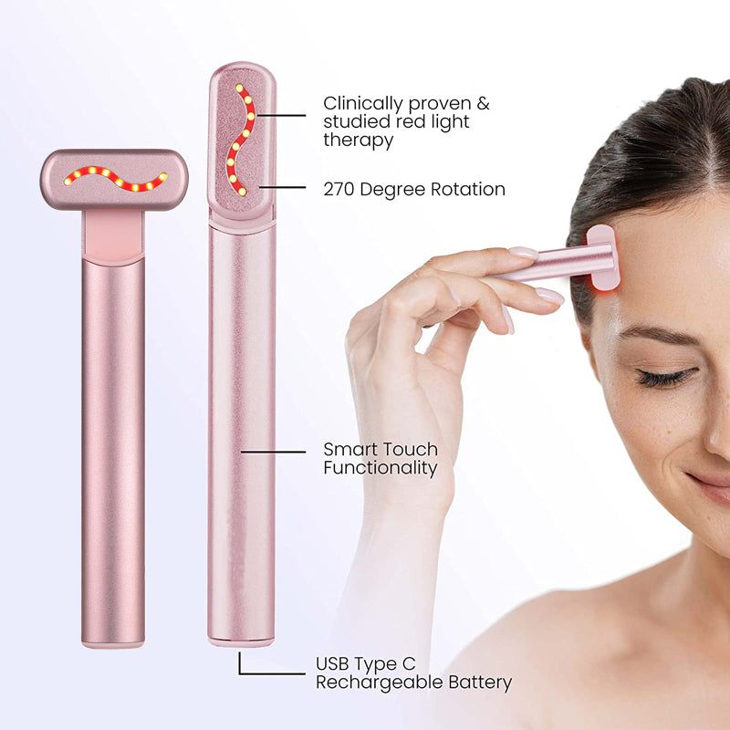 4-in-1 Red Light Therapy Skincare Wand - GeniePanda