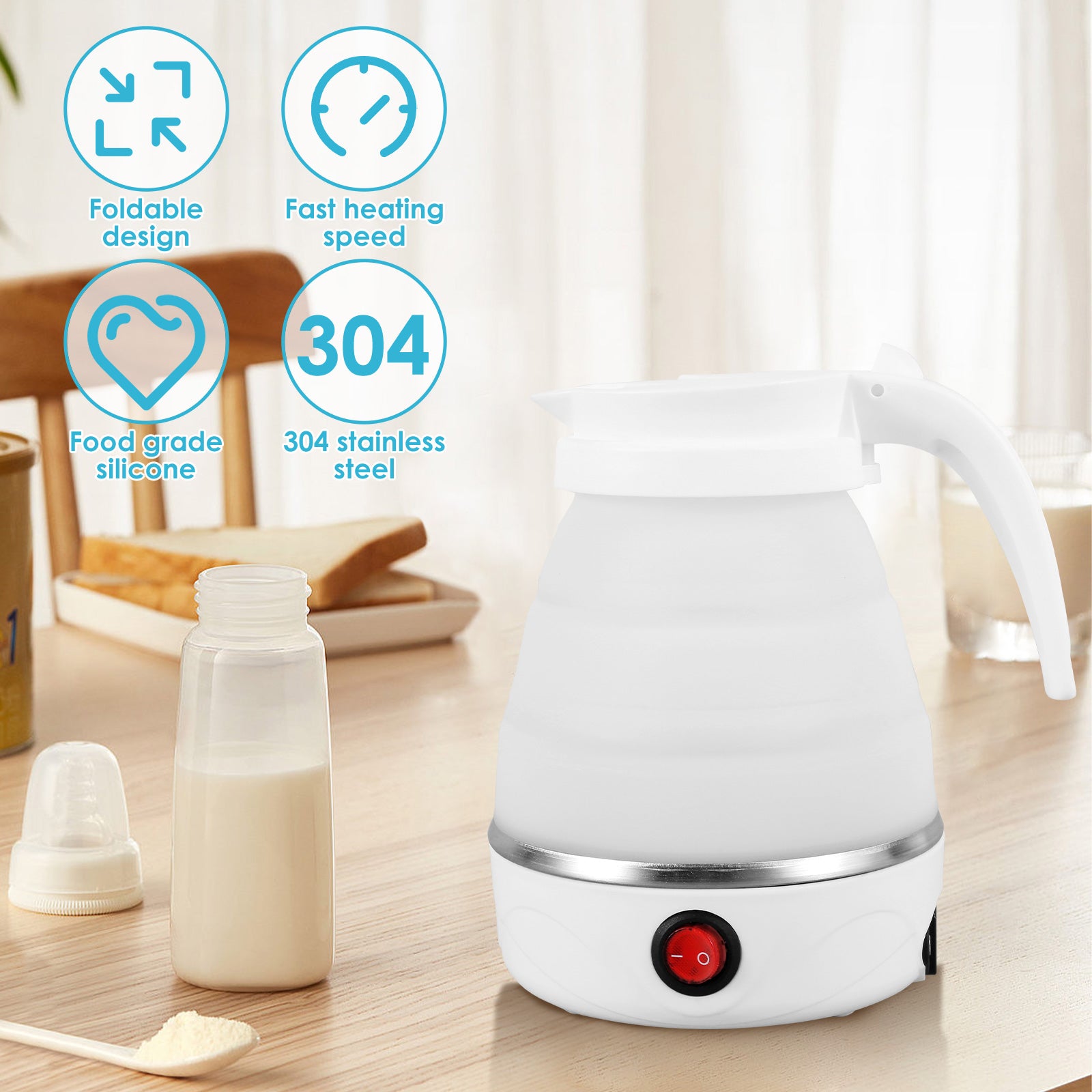 Portable Electric Kettle With Universal Plug - GeniePanda