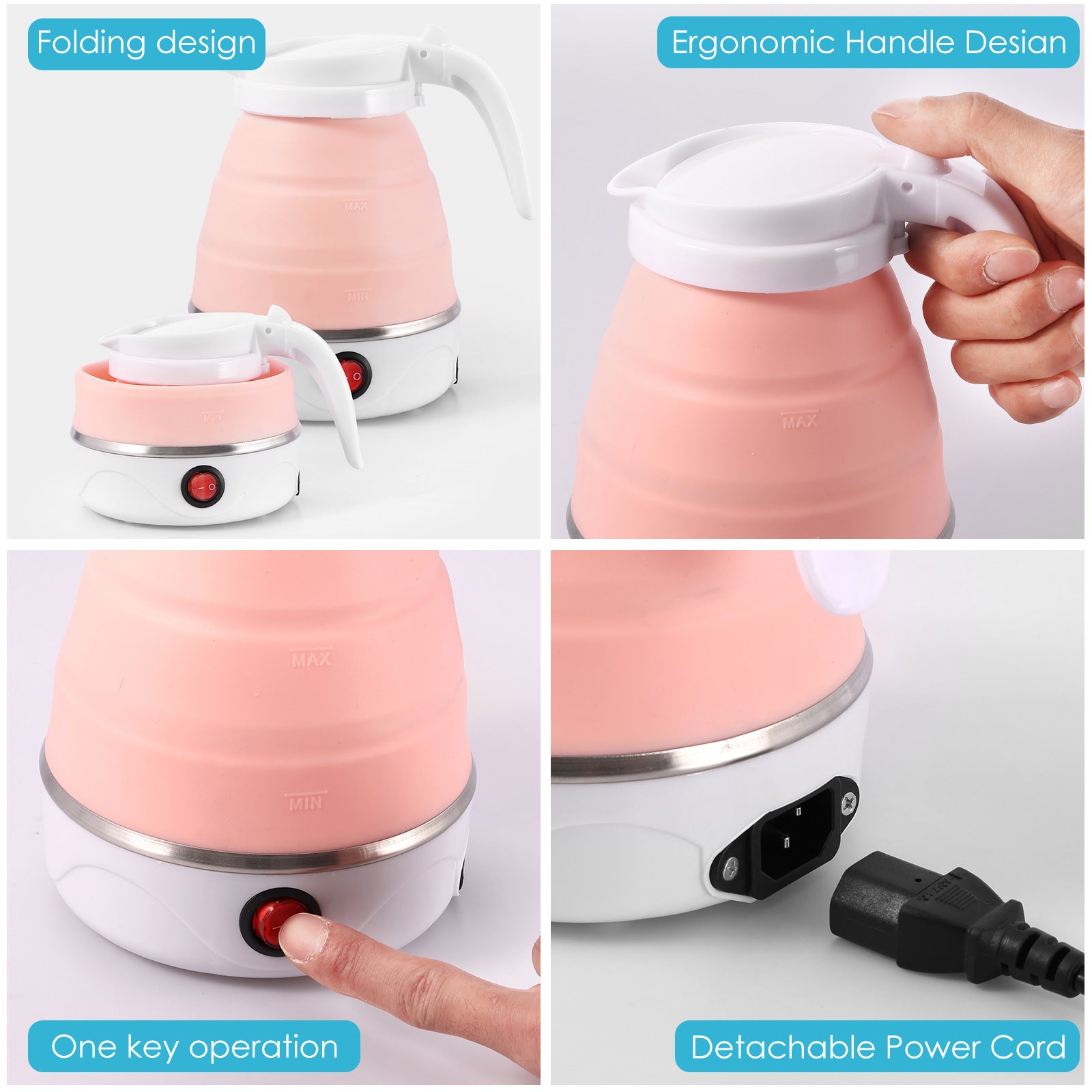 Portable Electric Kettle With Universal Plug - GeniePanda