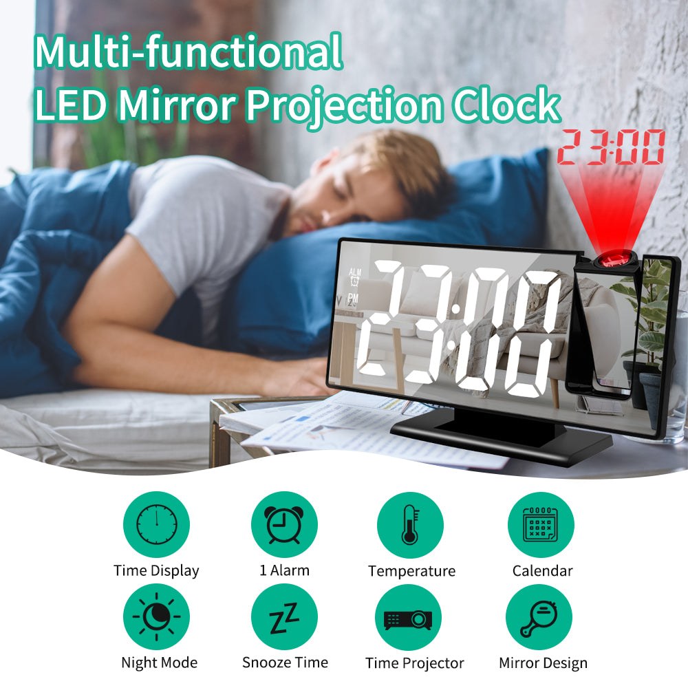 Smart Digital Projection Clock - GeniePanda