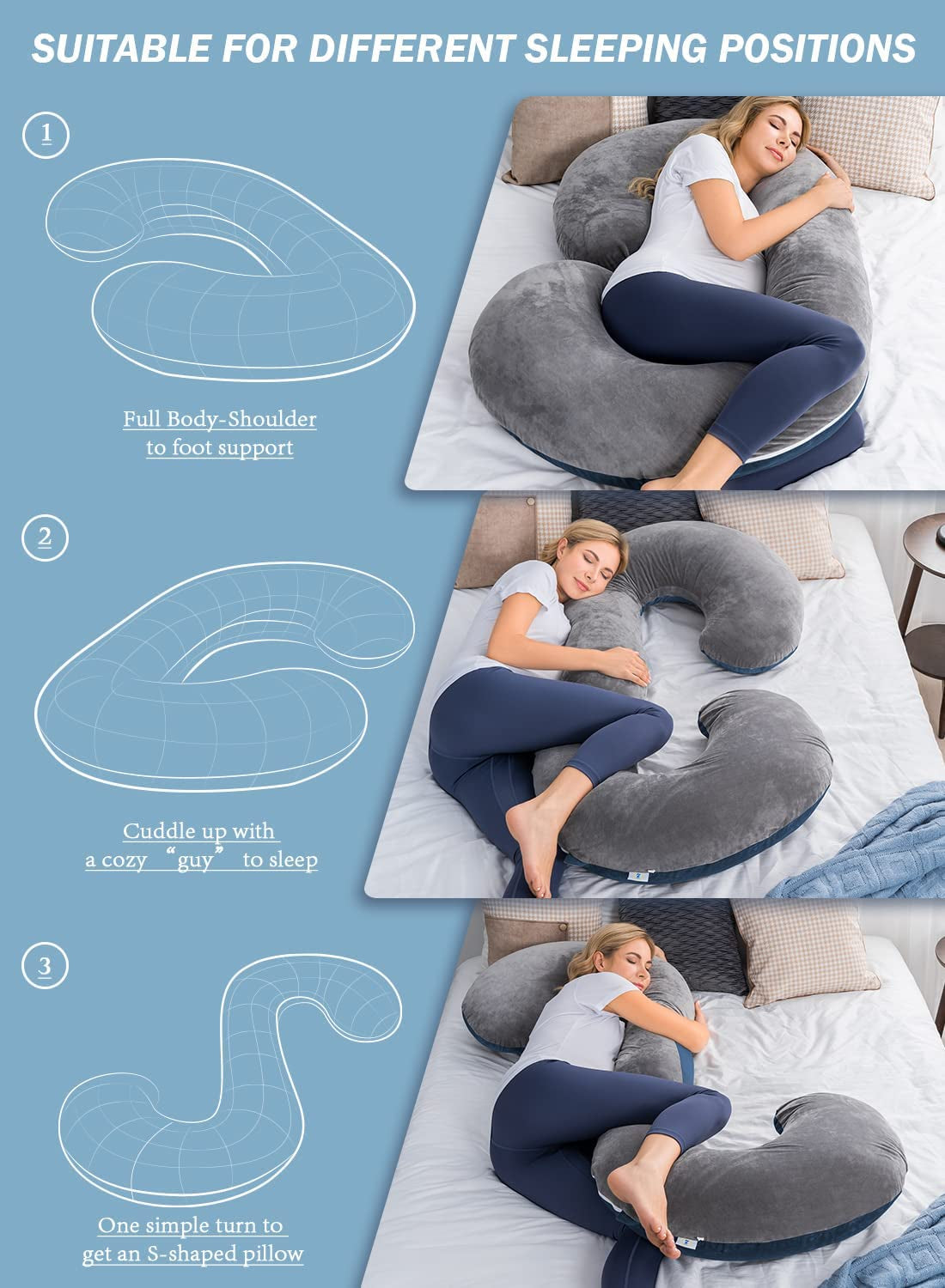 C-Shaped Body Pregnancy Pillow - GeniePanda