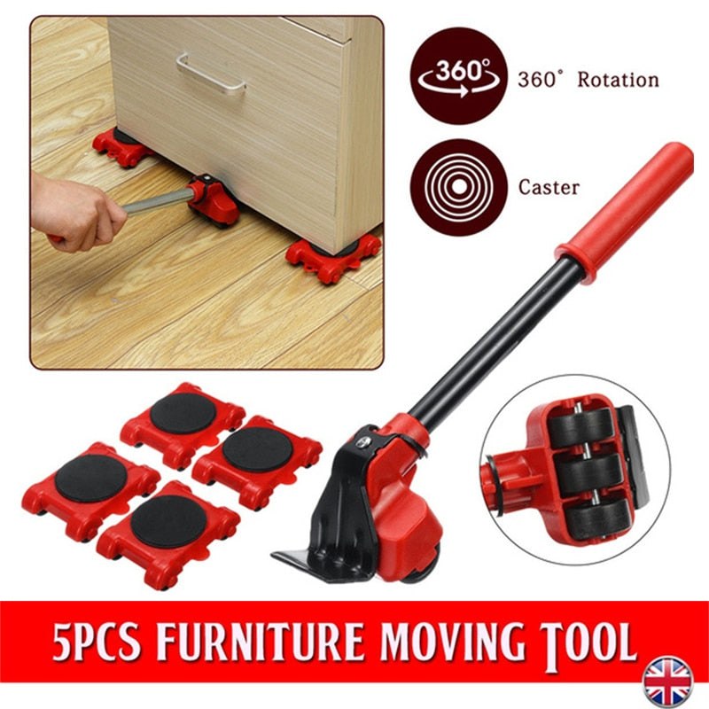 MoveMaster™ 5-in-1 Heavy Furniture Lifter & Roller Set - GeniePanda