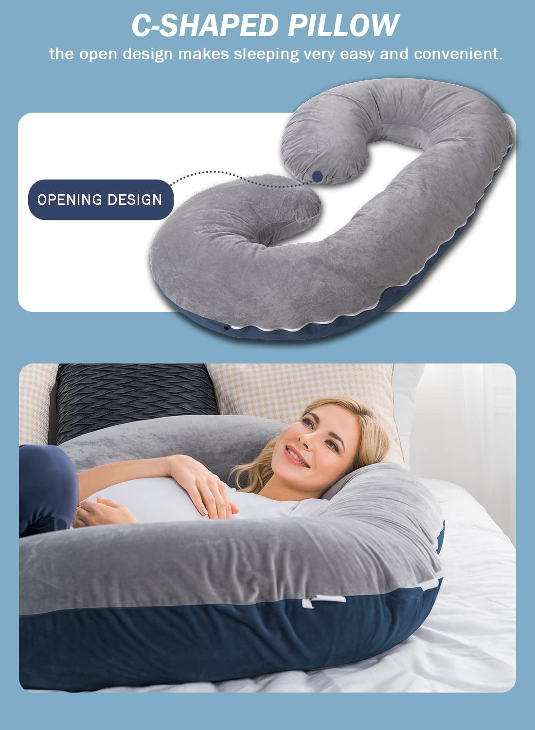 C-Shaped Body Pregnancy Pillow - GeniePanda