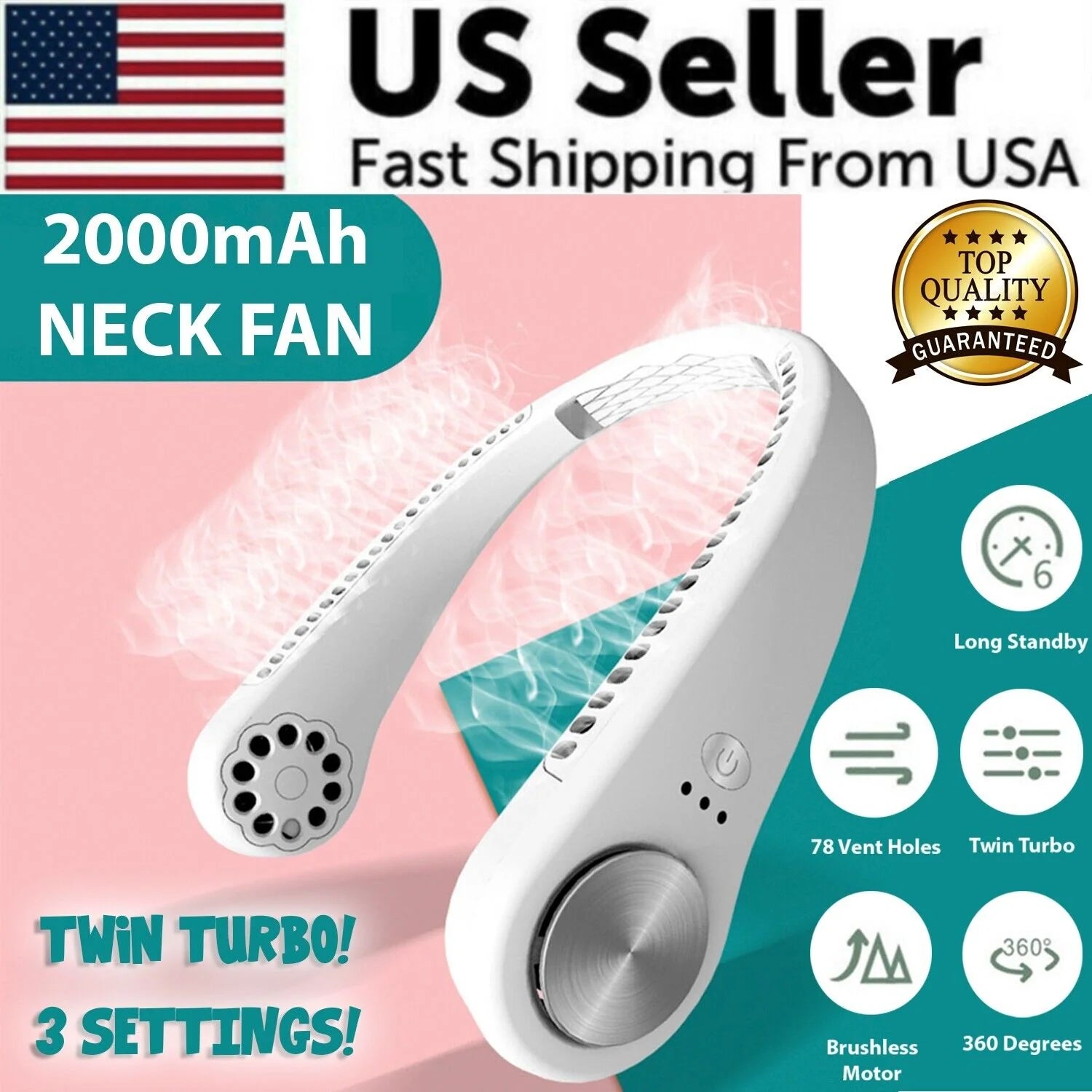 USB Portable Neck Fan Air Cooler - GeniePanda