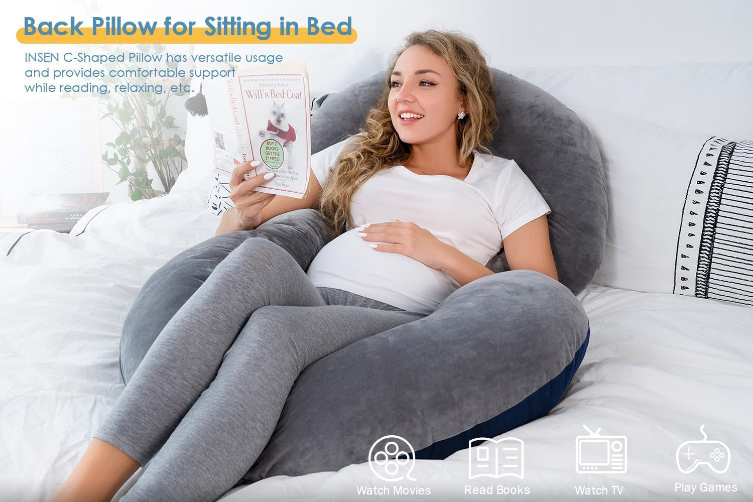 C-Shaped Body Pregnancy Pillow - GeniePanda